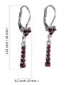 Bohemian Garnet Lever Back Dangling Earrings