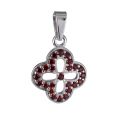 Bohemian Garnet Four Leaf Clover Pendant