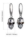 Sterling Silver and Baltic Amber French Leverback Honey Amber Skull Earrings