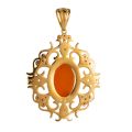 whimsical amber pendant back