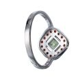 Bohemian Garnet Moldavite Rhombus Ring