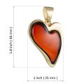 Gold Plated 925 Sterling Silver Cherry Baltic Heart Amber Pendant
