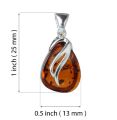 Sterling Silver and Baltic Amber Pear Shaped Pendant "Yvonne"