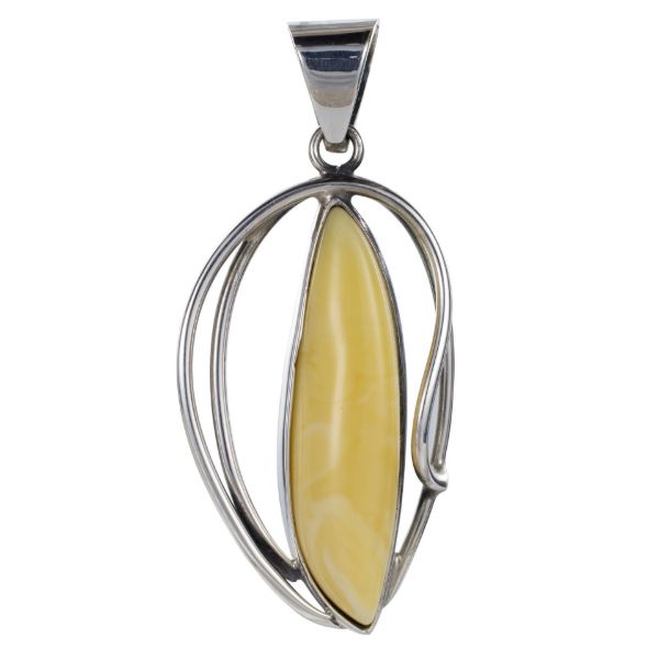 Sterling Silver and  Baltic Butterscotch Amber Pendant
