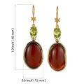 Gold Plated 925 Sterling Silver Cherry Baltic Amber Dangle Earrings