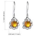 Sterling Silver Baltic Honey Amber Fish Hook Earrings