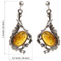 Sterling Silver and Baltic Honey Amber Dangling Earrings "Bianca"