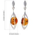 Sterling Silver and Baltic Honey Amber Dangling Earrings "Cindy"