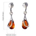 Sterling Silver and Baltic Honey Amber Dangling Earrings "Renata"