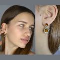 Sterling Silver and Baltic Honey Amber Earrings "Sun"