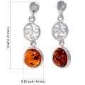 Sterling Silver and Baltic Honey Amber Earrings "Agatha"