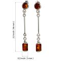 Sterling Silver and Baltic Honey Amber Earrings "Ariana"