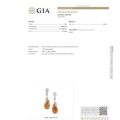 GIA gemological identification report confirming genuine Baltic amber pear-shaped cabochon stones used in 925 sterling silver drop earrings, including weight, measurements, and treatment details