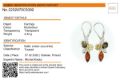 Amber Experts lab certificate for Martina multicolor Baltic amber earrings showing identification report, 4.42 g weight, Baltic amber (succinite), verified in Gdańsk Poland with matching sterling silver leverback earrings