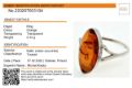 Amber identification micro report for a ring from Amber Experts. The document shows report number 220207003104 and lists object details: ring, orange color, transparent, 2.34 g. Identification states Baltic amber (succinite), classification treated. It includes date and place: 07.02.2022 | Gdańsk, Poland, expert name Michał Kosior, a QR code, and a product photo of an amber ring in a silver setting on the right.