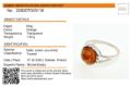Sterling Silver and Baltic Honey Amber Ring "Clara"