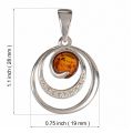 Sterling Silver and Baltic Amber Pendant "Aleta"