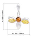 Sterling Silver and Baltic Amber Pendant "Bumble Bee"