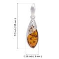 Sterling Silver and Baltic Amber Pendant "Summer"