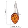 Sterling Silver and Baltic Amber Pendant "Tulip"