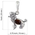 Sterling Silver and Baltic Honey Amber Poodle Pendant