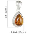 Sterling Silver and Baltic Honey Pear Shaped Amber Pendant
