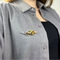 Sterling Silver and Baltic Amber Brooch "Dahlia"