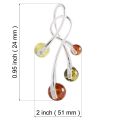 Sterling Silver and Baltic Multicolored Amber Pendant