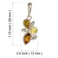 Sterling Silver and Baltic Multicolored Amber Pendant "Martina"