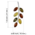 Sterling Silver and Baltic Multicolored Amber Twig Pendant