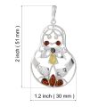 Sterling Silver and Baltic Multicolored Amber Russian Doll  Pendant "Matryoshka"