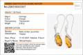 Amber Experts lab certificate showing Genuine Baltic honey amber Gemma earrings identification report with weight 2.60 g, Baltic amber succinite verification, and Made in Gdańsk Poland