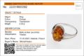Sterling Silver and Baltic Honey Amber Ring "Federica"