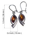 Sterling Silver Baltic Honey Amber Earrings "Johanna"