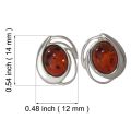 Sterling Silver and Baltic Honey Amber Earrings "Marcelina"