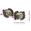 Bohemian Garnet And Moldavite English Lock Earrings