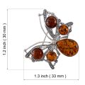 amber brooch details