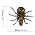 Amber Spider Brooch In Sterling Silver
