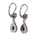 Bohemian Garnet Sterling Silver Lever Back Dangling Earrings
