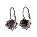 Bohemian Garnet Rhodium Plated Sterling Silver Earrings