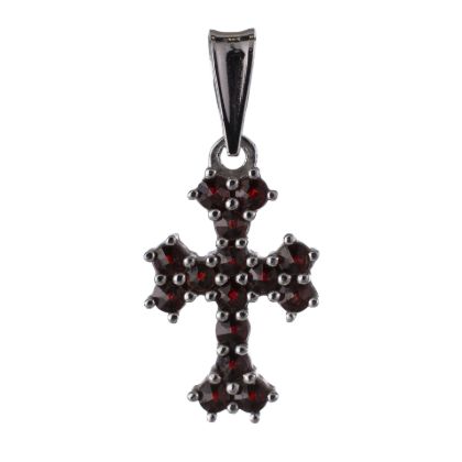 Dainty garnet cross women's jewelry from Ziklars