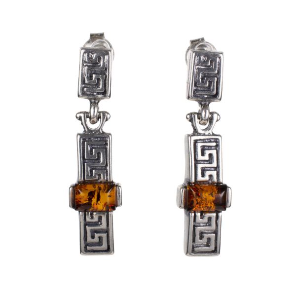 Sterling Silver and Baltic Honey Amber Post Back Earrings