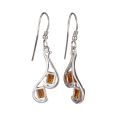 Sterling Silver and Baltic Honey Amber Earrings "Ines"