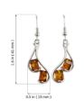 Sterling Silver and Baltic Honey Amber Earrings "Ines"