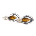 "Harper" Baltic Honey Amber Earrings in Sterling Silver