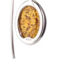Sterling Silver and Baltic Honey Amber Long Hook Earrings