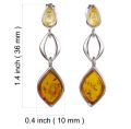Sterling Silver and Baltic  Amber Earring "June"