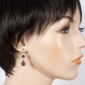Bohemian Garnet Sterling Silver Lever Back Dangling Earrings