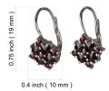 Bohemian Garnet Rhodium Plated Sterling Silver Earrings