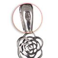 Sterling Silver and Baltic Amber Vintage Style Rose Pendant
